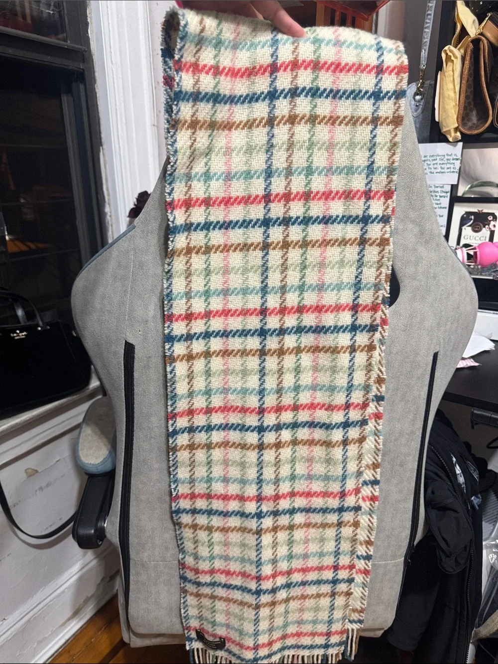 Coach Legacy Multi-Color Plaid Cashmere Scarf